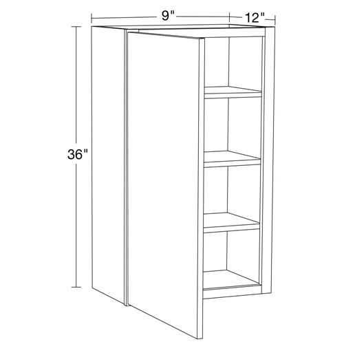 Caldera Charcoal Slim Shaker Wall 9" x 36"