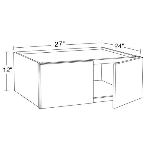 Caldera Charcoal Slim Shaker Wall Cabinet - 27" x 12" x 24"
