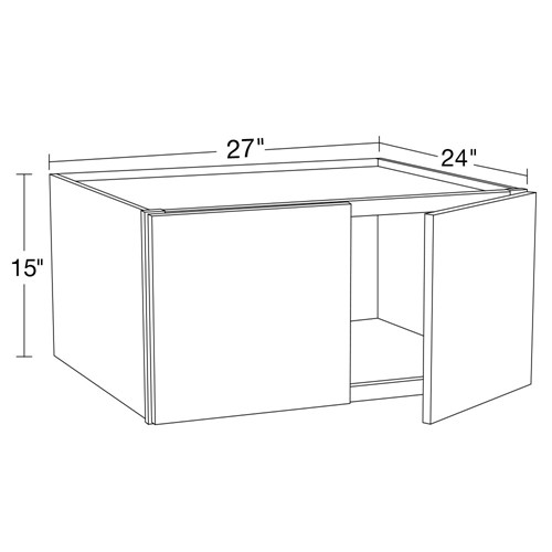 Caldera Charcoal Slim Shaker Wall Cabinet - 27" x 15" x 24"