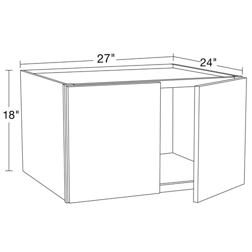 Caldera Charcoal Slim Shaker Wall Cabinet - 27" x 18" x 24"