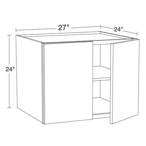 Caldera Charcoal Slim Shaker Wall Cabinet - 27" x 24" x 24"
