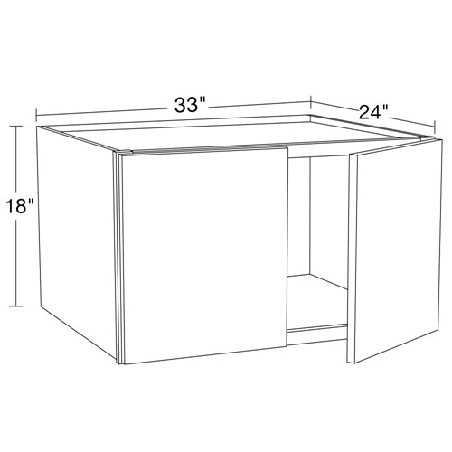 Caldera Charcoal Slim Shaker Wall Cabinet - 33" x 18" x 24"