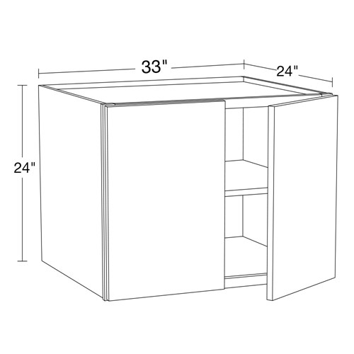 Caldera Charcoal Slim Shaker Wall Cabinet - 33" x 24" x 24"