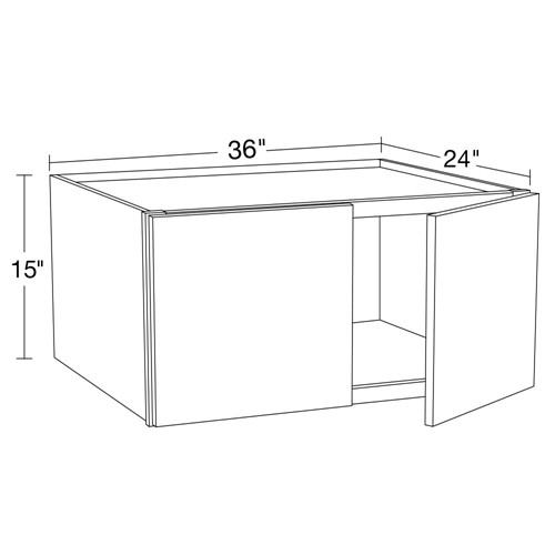 Caldera Charcoal Slim Shaker Wall Cabinet - 36" x 15" x 24"