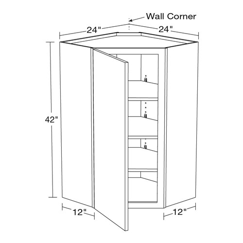 Caldera Charcoal Slim Shaker Wall Angle 24" x 42"