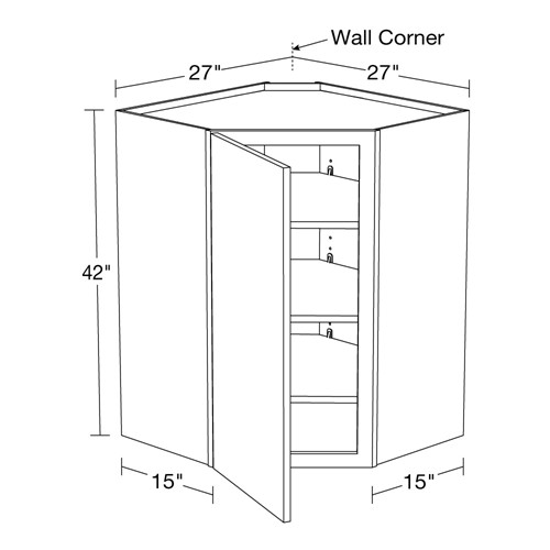 Caldera Charcoal Slim Shaker Wall Angle 27" x 42" x 15"D