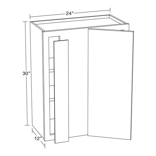 Caldera Charcoal Slim Shaker 27"x30" Universal Blind Corner Wall Cabinet