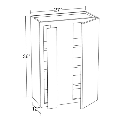 Caldera Charcoal Slim Shaker 27"x36" Universal Blind Corner Wall Cabinet