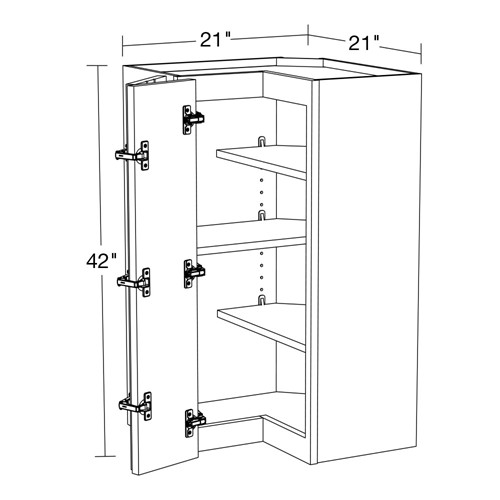 Caldera Charcoal Slim Shaker Wall EZ Reach - 21"