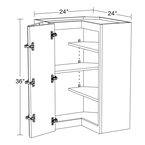 Caldera Charcoal Slim Shaker Wall EZ Reach - 24"