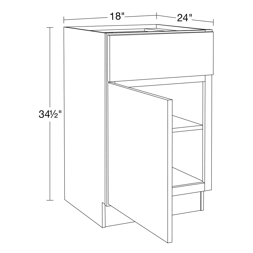 Caldera Charcoal Slim Shaker Base 18"