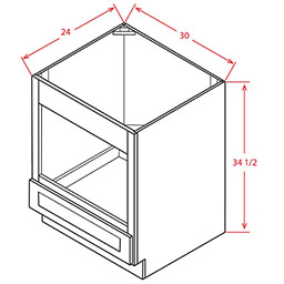 Steel Green Shaker Base Microwave Cabinet - 30"W X 34.5"H X 24"D