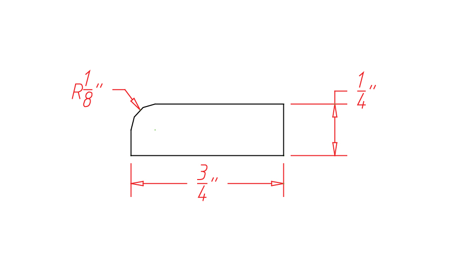 Steel Green Shaker Scribe Molding - 1/4"D X 96"L X 3/4"H