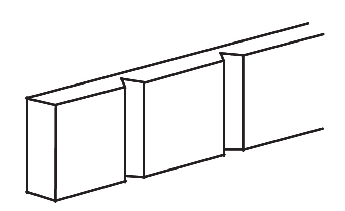 Rustic Slab Dentil Moulding 48" L