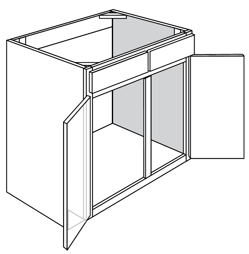Rustic Slab Double-Door Sink Base Cabinet 33"W
