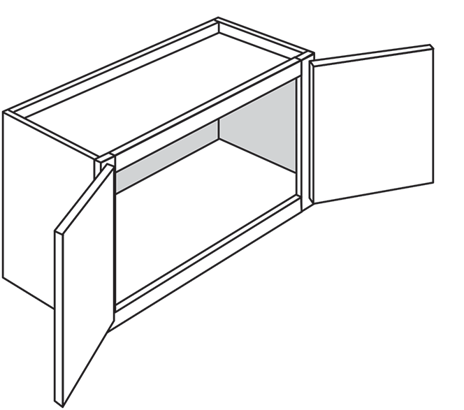 Rustic Slab Double-Door Wall Cabinet 30"W x 15"H