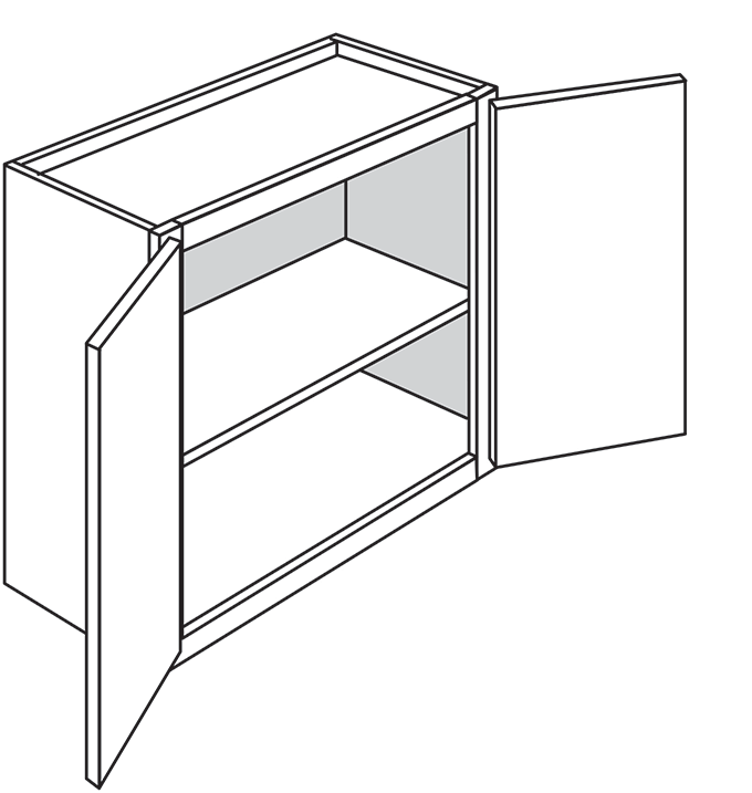Rustic Slab Double-Door Wall Cabinet 24"W x 24"H