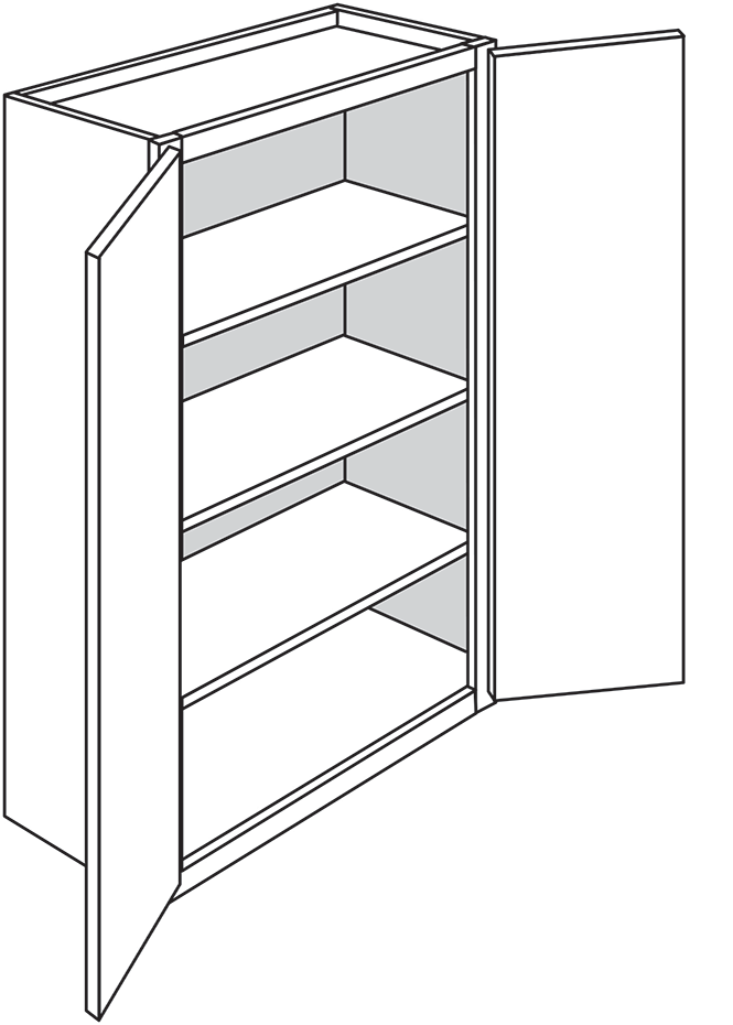Rustic Slab Double-Door Wall Cabinet 30"W x 42"H