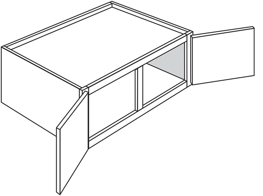 Rustic Slab Double-Door Wall Refrigerator Cabinet 36"W x 15"H x 24"D