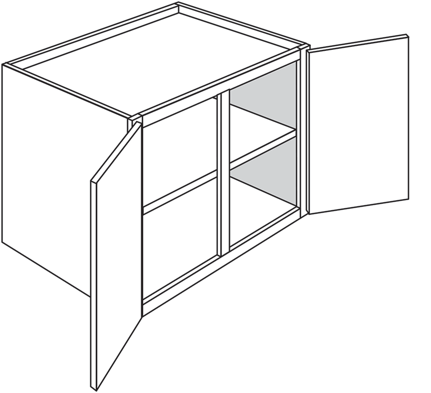 Rustic Slab Double-Door Wall Refrigerator Cabinet 36"W x 24"H x 24"D