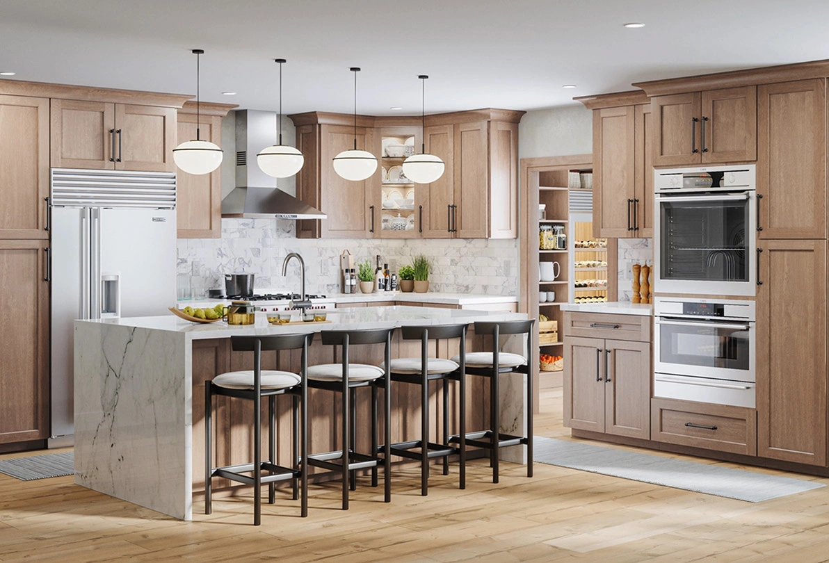 Caramel Shaker Kitchen Cabinets