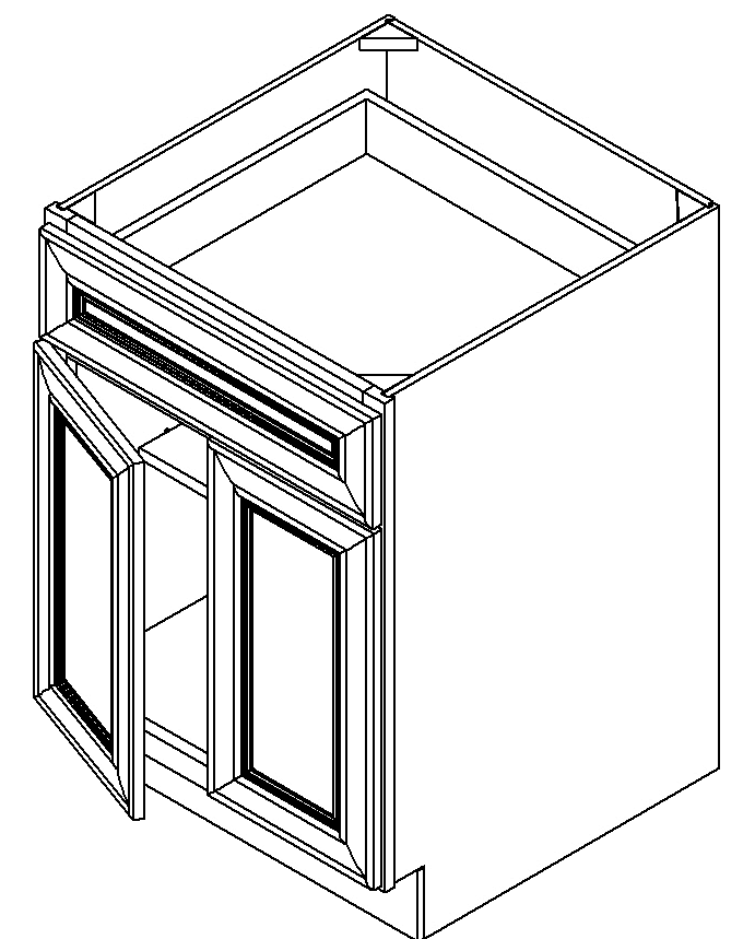 Caramel Shaker Double Door Base Cabinet 24"