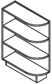 Caramel Shaker Base End Shelf 09"