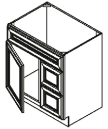Caramel Shaker Vanity 30" x 21"D x 34 1/2"H Door On The Left
