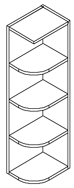 Caramel Shaker Wall End Shelf 09" x 42"