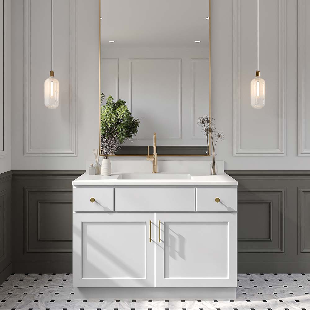 Easton White Slab Bathroom Vanities