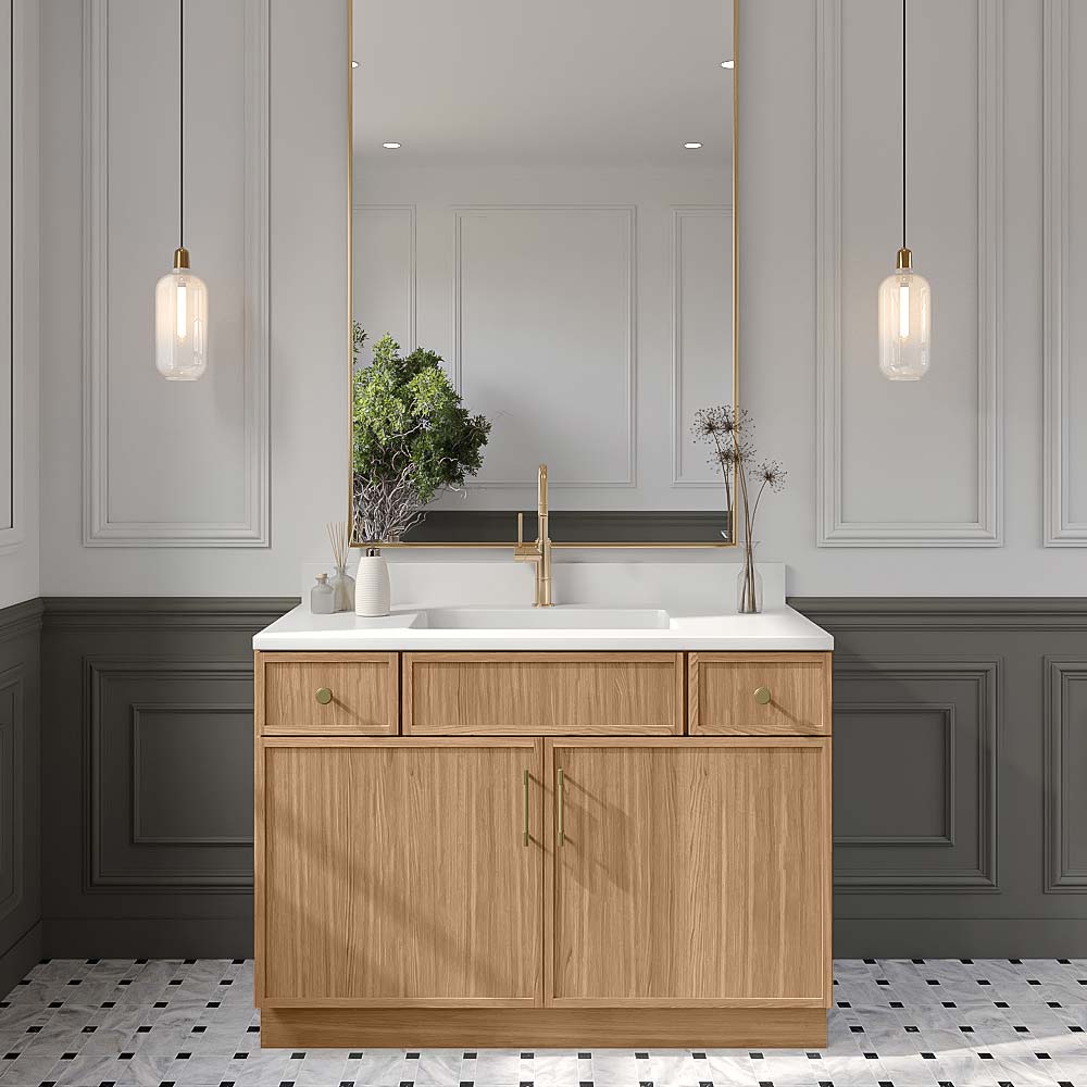 Slim White Oak Bathroom Vanities
